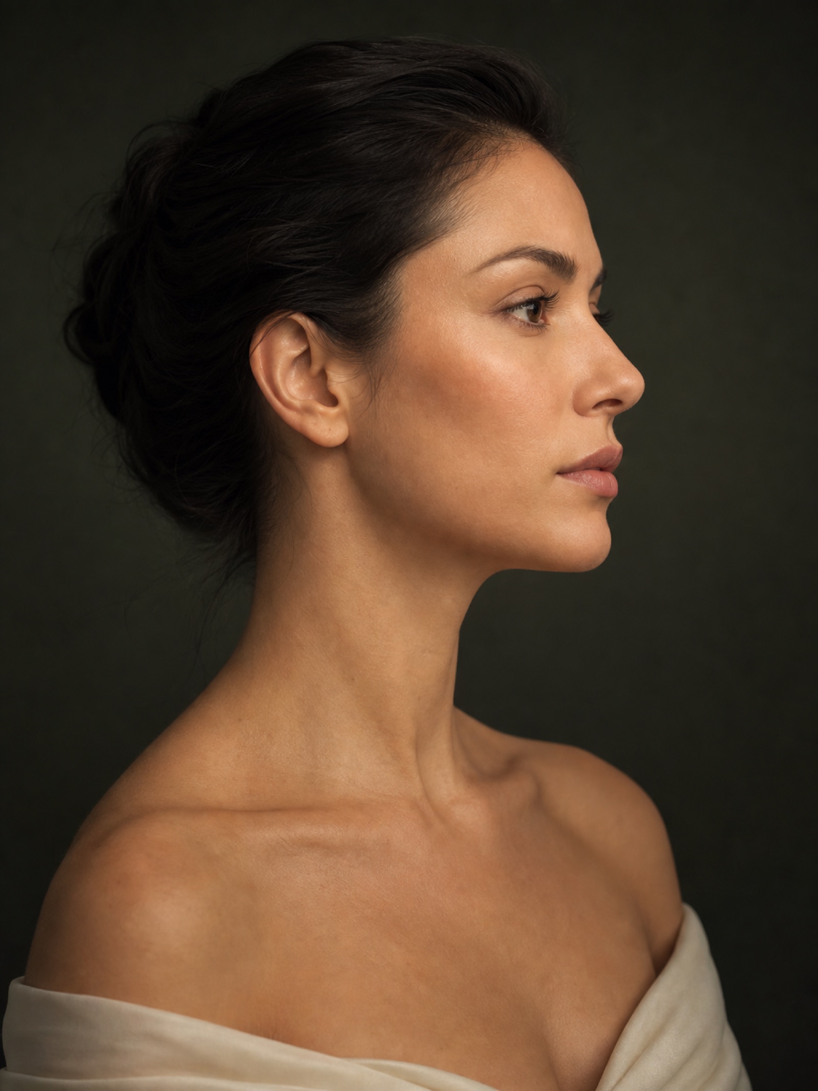Fictional editorial facial portrait used for the portfolio concept